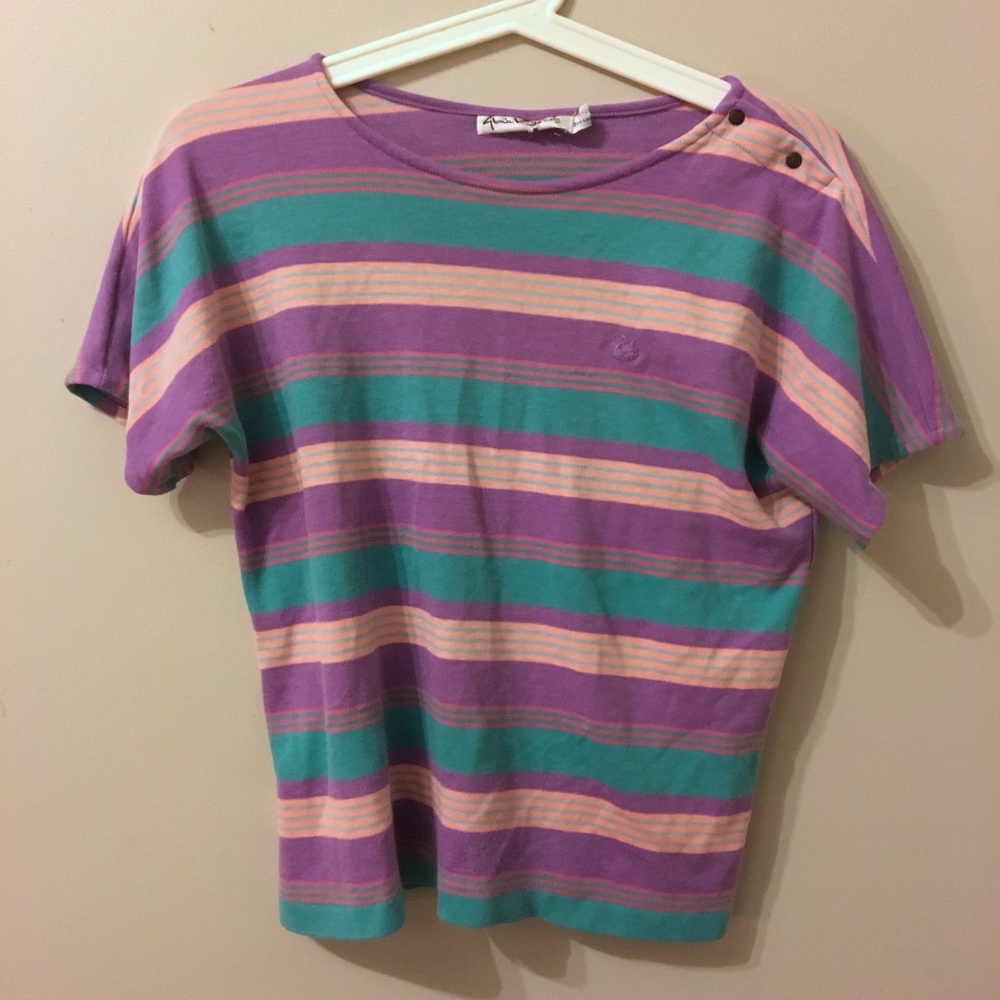 vintage gloria vanderbilt multi color striped top